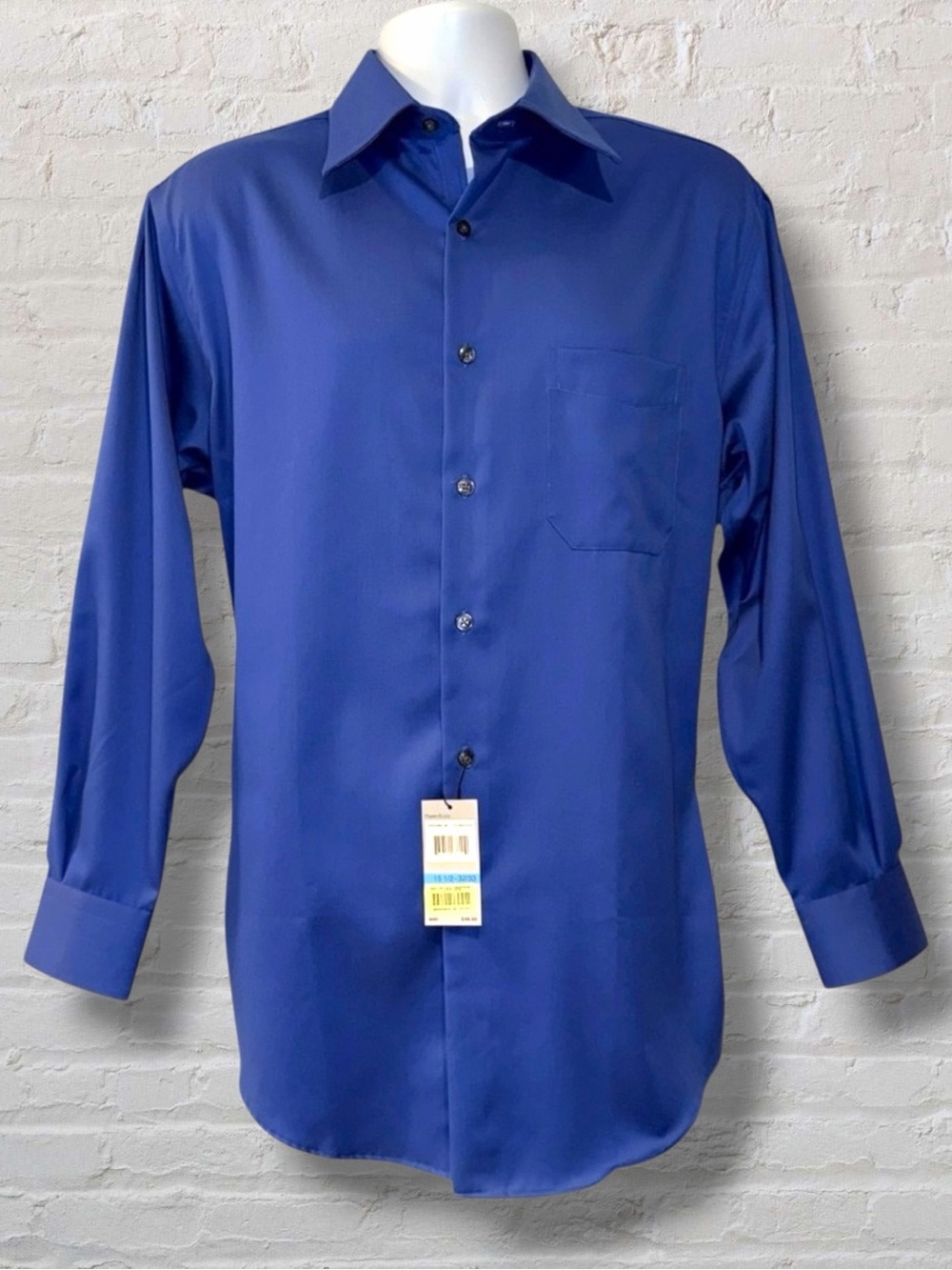 Perry Ellis Premium Collection Blue Dress Shirt Men’s Medium 15.5 32/33 NWT